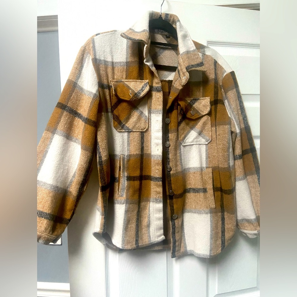 Khaki Flannel Shirt Jacket